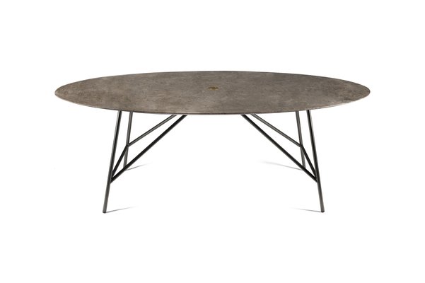 Table De Salle A Manger Marbre Ovale Gris Du Marais Par David