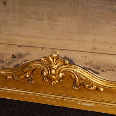 Italienischer Spiegel Im Rahmen Aus Goldenem Holz Gesso 1960er