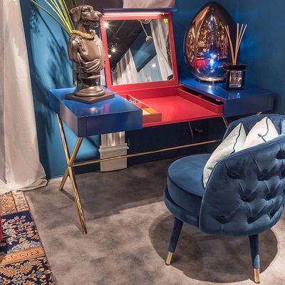 Blue and on sale gold dressing table