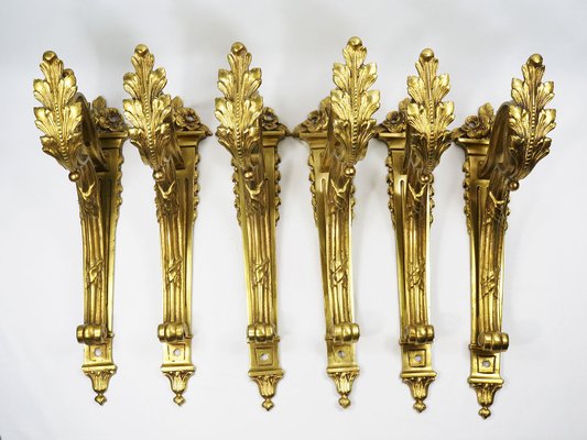 19th Century Louis Xvi Style French Bronze Curtain Pole Holders