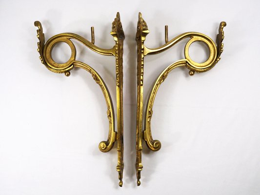 19th Century Louis Xvi Style French Bronze Curtain Pole Holders