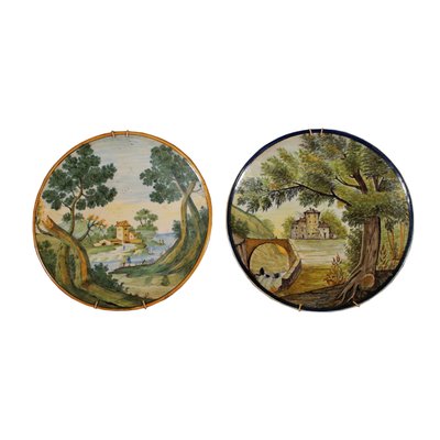 19th Century Italian Ceramic Decorative Plates From Castelli Set