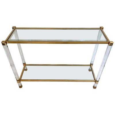 Vintage Two Tier Lucite Br Console Table Vintage Two Tier Lucite Br Console Table