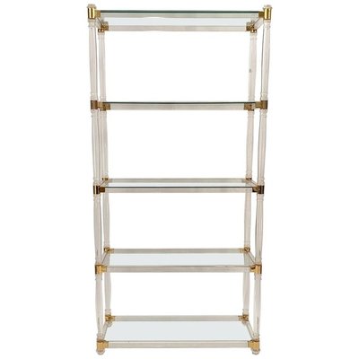 Glass Brass Lucite Etagere 1970s For Sale At Pamono