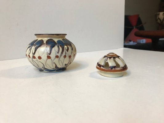 Vintage Ceramic Potpourri Vase By Herman A Kahler For Kahler