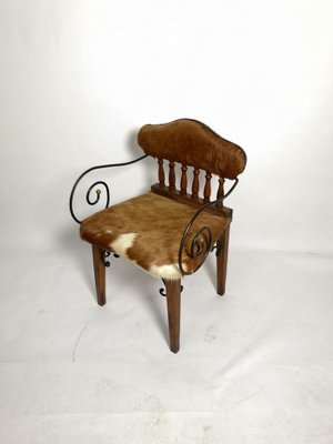 Vintage Cowhide Leather Armchair For Sale At Pamono