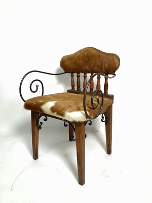 Vintage Cowhide Leather Armchair For Sale At Pamono