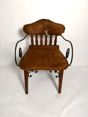 Vintage Cowhide Leather Armchair For Sale At Pamono