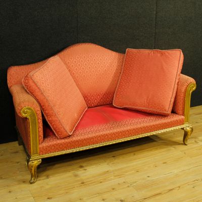 Spanish Gilded Wood Sofa 1950s