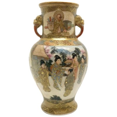 Antique Japanese Meiji Period Miniature Satsuma Vase For Sale At