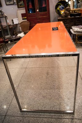 Tavolo Arancione In Acciaio E Quarzo Italia Anni 70 In Vendita Su Pamono