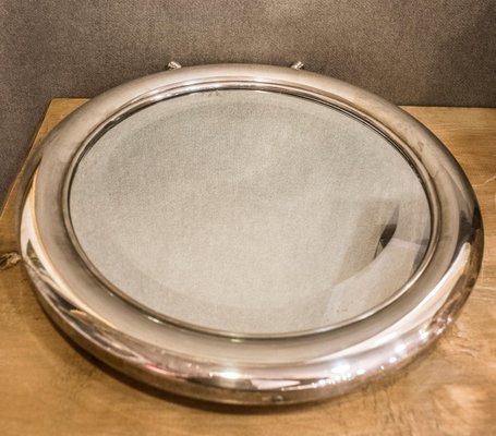 Vintage Round Silver Dressing Table Mirror With Legs For At Vintage Round Silver Dressing Table