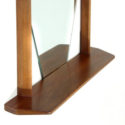 Mid Century Italian Teak Wood Framed Mirror 1960s For Sale At Pamono
