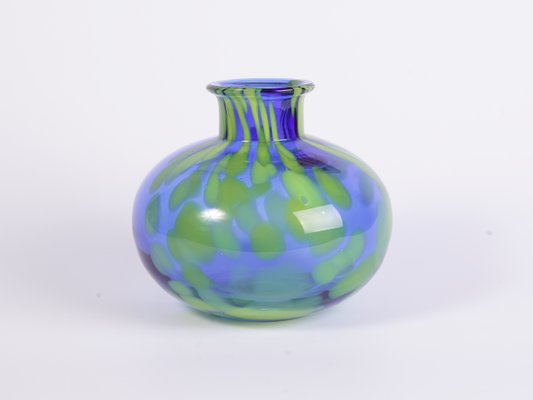 Blue Bohemian Glass Vase By Frantisek Koudelka For Sklarny Prachen