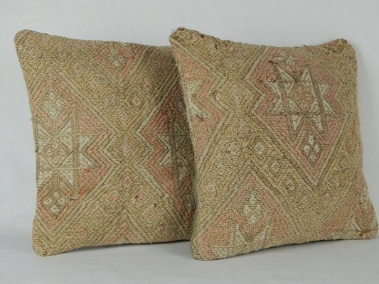 Handwoven Pale Kilim Throw Pillows From Vintage Pillow Store