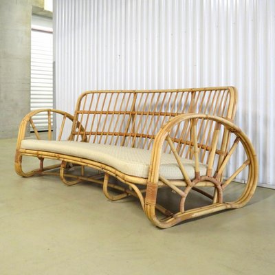 Curved Rattan Sofa 1960s For At Pamono Curved Rattan Sofa 1960s For At