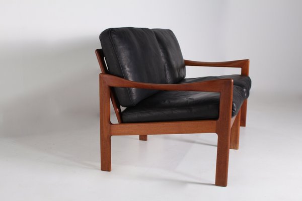 Danish Leather & Teak Sofa by Illum Wikkelsø for Niels Eilersen, 1960s Danish Leather & Teak Sofa by Illum Wikkelsø for Niels Eilersen, 1960s