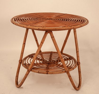 Rattan Side Table 1970s For Sale At Pamono