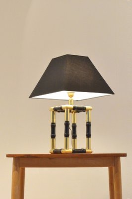 Mid-Century French Brass & Ebonized Steel Floor Lamp Mid-Century French Brass & Ebonized Steel Floor Lamp