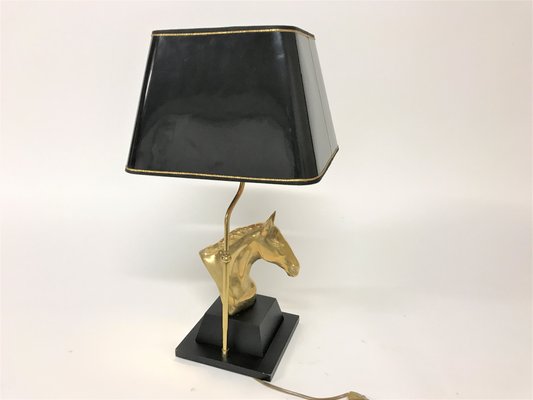 Vintage Brass Horse Head Table Lamp, Horse Head Lamp Base