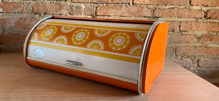 Vintage French Metal Bread Box From Rossignol 1970s For At Vintage French Metal Bread Box From