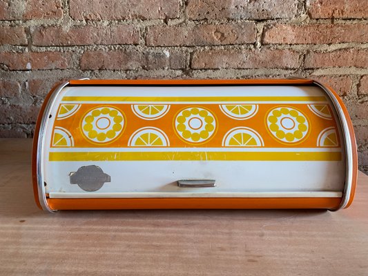 Vintage French Metal Bread Box From Rossignol 1970s For At Vintage French Metal Bread Box From
