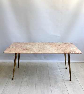 Mid Century Italian Pink Marble Coffee Table 1950s Mid Century Italian Pink Marble Coffee Table 1950s
