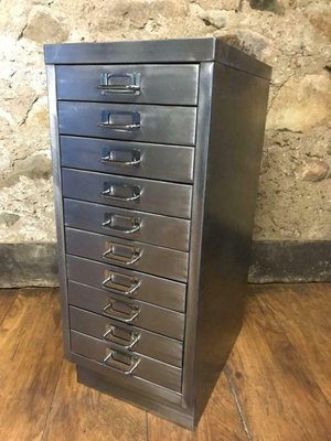 Vintage Industrial 10 Drawer Filing Cabinet For Sale At Pamono