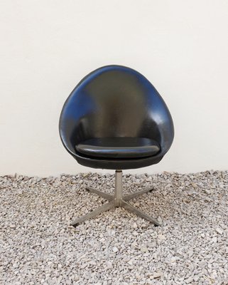 Mid Century Danish Black Swivel Egg Chair From Kanari 1960s For