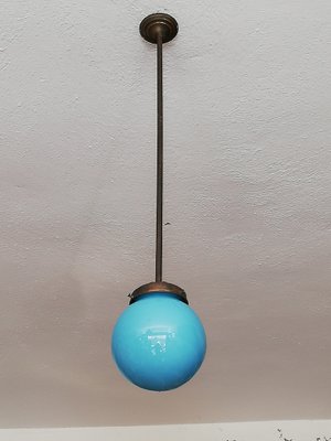 Lampe Vintage En Bronze Et Opaline 1950s En Vente Sur Pamono