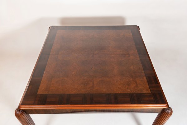 Extendable Macassar Amboyna Burl Dining Table 1920s For Sale At
