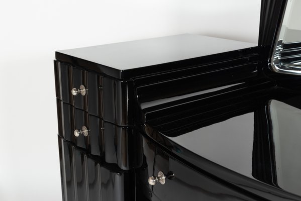 Black Dressing Table With Bevelled Mirror 1930s For Sale At Pamono