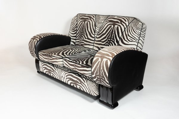 Sofa With Zebra Print Fabric 1930s For Sale At Pamono