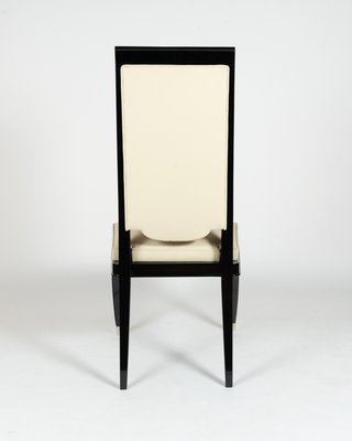 Black & White Highback Dining Chairs with Metal, 1930s, Set of 6 for sale  at Pamono