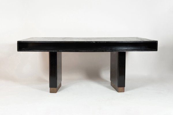 Curved Black Executive Desk 1930s For Sale At Pamono