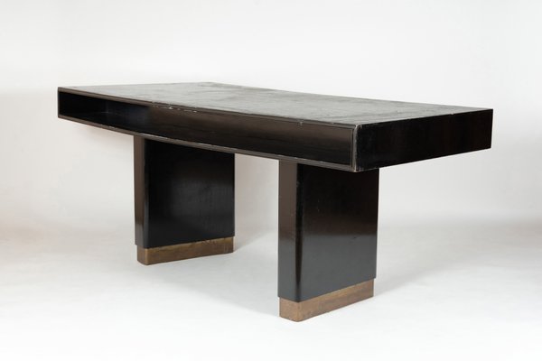 Curved Black Executive Desk 1930s For Sale At Pamono