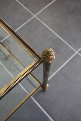 Solid Brass Glass 2 Tier Coffee Table 1960s For Sale At Pamono