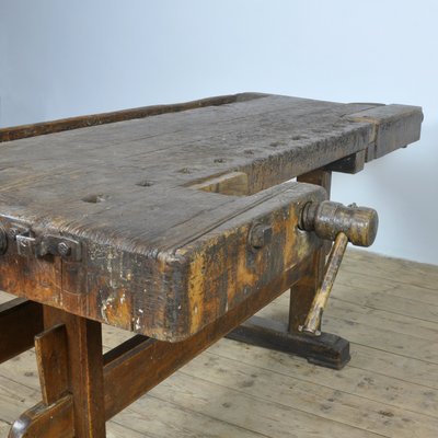 Antique Carpenter S Oak Workbench 1900s For Sale At Pamono