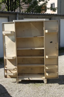 Mid Century Industrial French Metal Kitchen Cabinet 1950s For