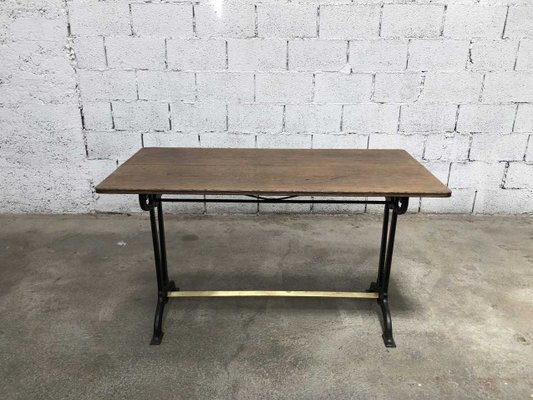 Antique French Oak Wrought Iron Dining Table