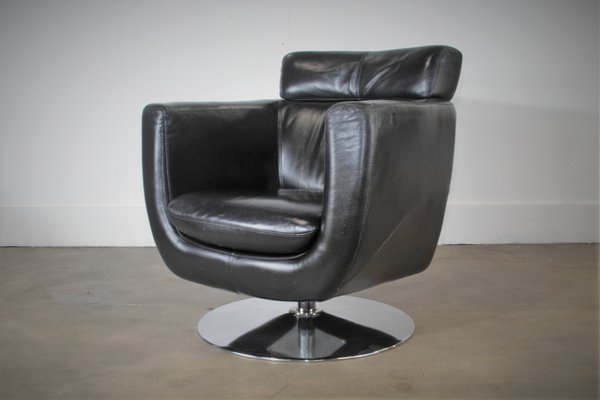Leather Swivel Club Chair 1980s For Sale At Pamono