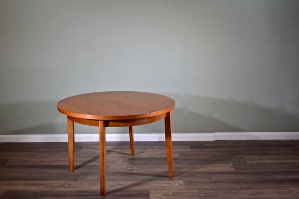 Round Teak Extendable Dining Table From Nathan 1960s For Sale At Pamono