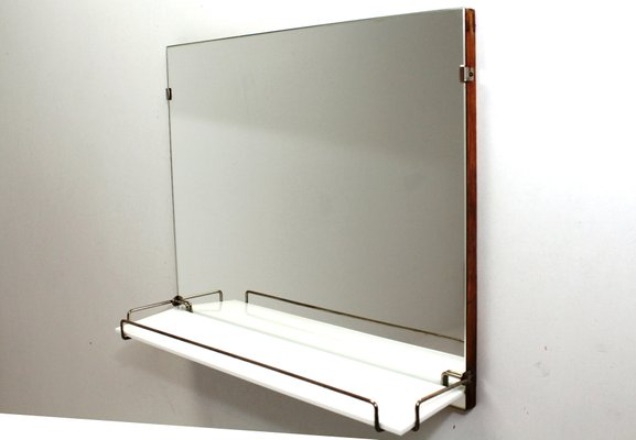 Mid Century Mirror With Shelf From Lachmayr 1950s