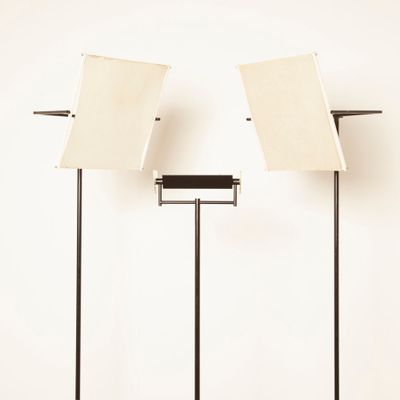 Fabric Steel Perspex Modular Floor Lamp From Swiss Lamps International 1990s Fabric Steel Perspex Modular Floor Lamp From Swiss Lamps International 1990s