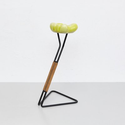Gelber Mid Century Aschenbecher von Georges Jouve & Mathieu Matégot, 1950er Gelber Mid Century Aschenbecher von Georges Jouve & Mathieu Matégot, 1950er
