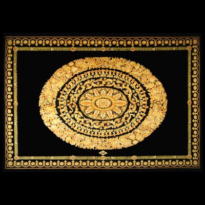 Tappeto nero e oro di Gianni Versace per Versace, anni '80 in vendita su  Pamono