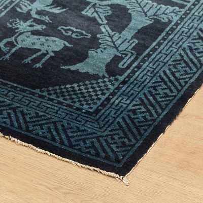 Antiker Blauer Chinesischer Suiyuan Teppich 1940er Bei Pamono Kaufen