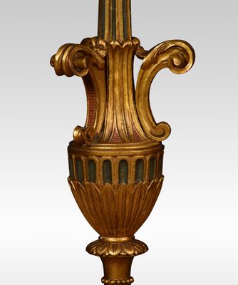 Antique Baroque Style Italian Carved Giltwood Floor Lamp For Sale