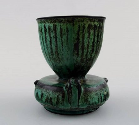 Danish Glazed Stoneware Vase By Svend Hammershoi For Kahler 1930s