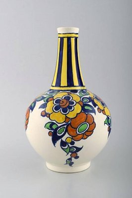 Art Deco Ceramic Vases From Boch Freres 1930s Set Of 2 For Sale